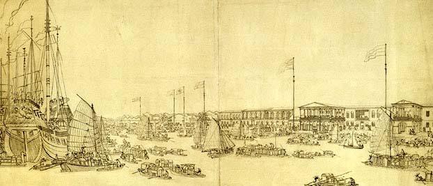 Variations on a Scene Early Views of Canton s Harbor and Foreign Quarter by Thomas and William Daniell The foreign factories that line the Canton waterfront are