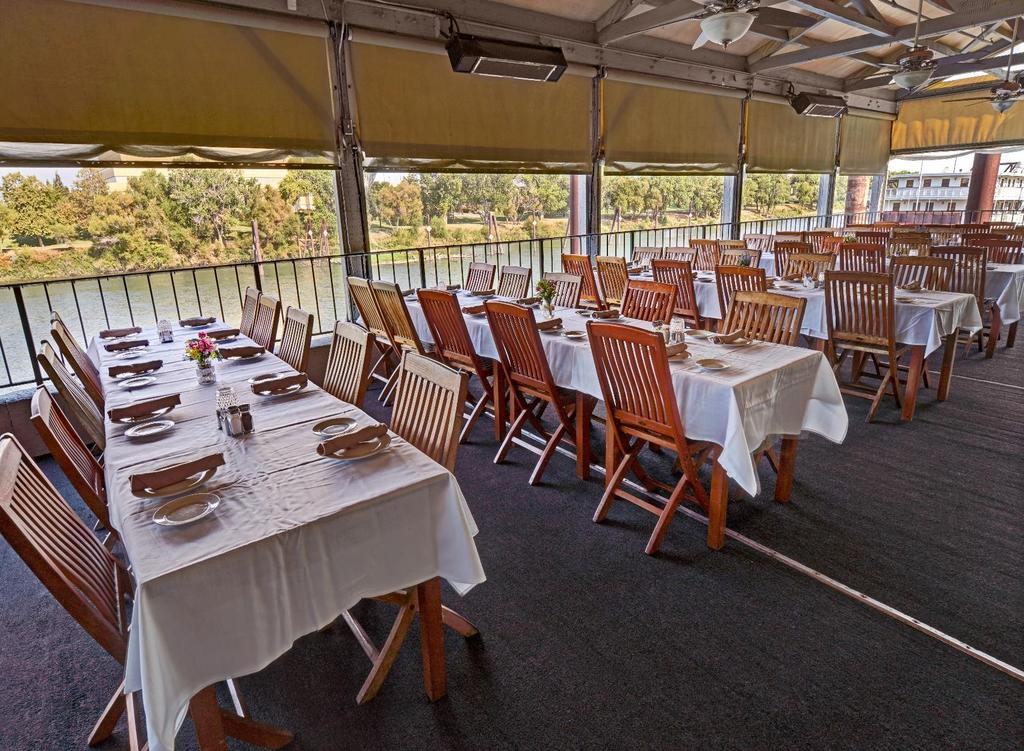 Our enclosed patio can hold up to 130 for a sit down plated event or up to 250 for a mingling/reception-style appetizer party.