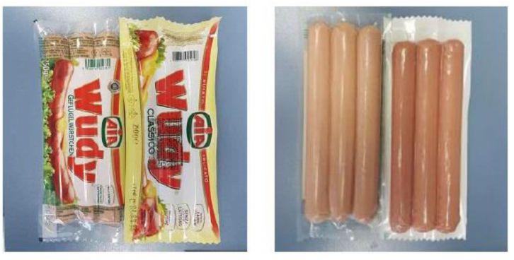 4 LARGE DIFFERENCES: WUDY CHICKEN-AND-TURKEY FRANKFURTER WITHOUT FOIL for the German market: 62% turkey meat and chicken fat Manufacturer: Agricola Italiana Alimentare (AIA) for the Croatian market: