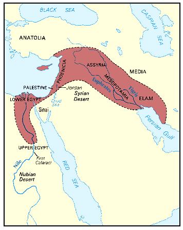 Civilization developed slowly in different parts of the world. People began to settle in areas with abundant natural resources. A section of the Middle East is called the Fertile Crescent.