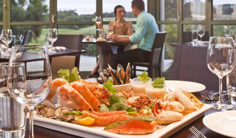 ACCOMMODATION LEISURE FACILITIES DINING & BARS GOLF DINING & BARS Resort chefs use the finest local produce, complemented by the best regional wines to create an impressive dining experience.