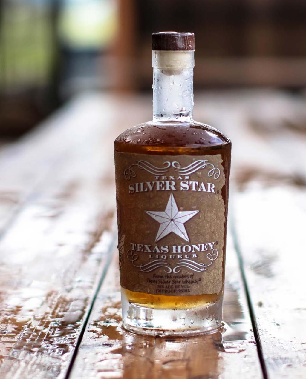 Texas silver star honey Liqueur Aptly named because that's what it's made with: real Texas wildflower honey from Texas Hill Country blended with Texas Silver Star Whiskey.