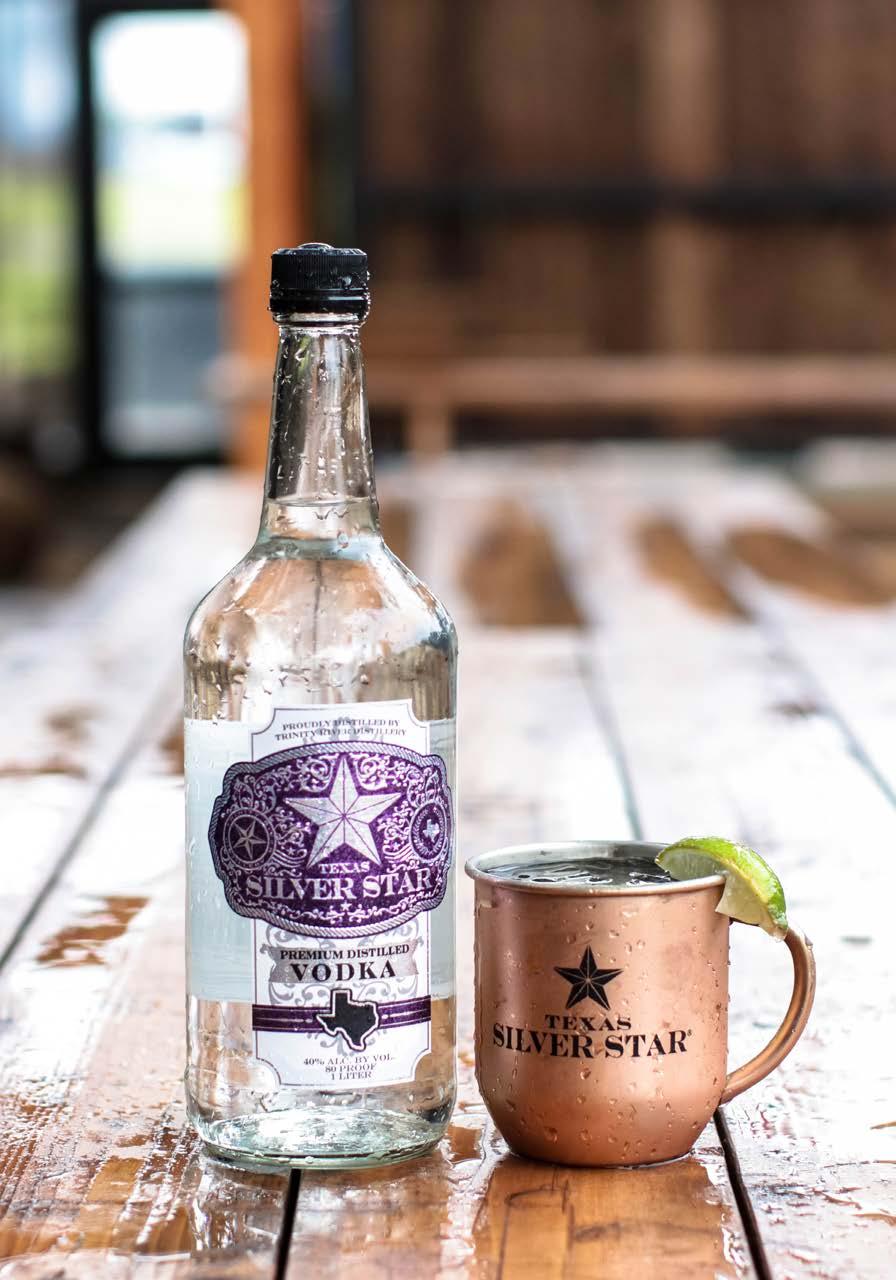 Texas silver star Vodka Column-distilled in a state-of-the-art, 20-plate, 22' high reflux still. Distilled from 100% corn and harvested rainwater, and naturally gluten-free.