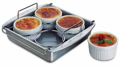 This set comes with all the essentials needed to make an elegant crème brulee dessert and the pan can also be used for any recipe that calls for an 8 square pan.