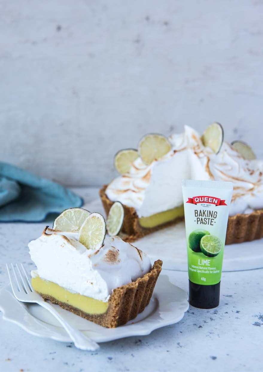 Tangy Key Lime Pie SERVES: 12 PREP: 50 MIN + CHILLING COOK: 45 MIN DIFFICULTY: MEDIUM Key Lime Pie is easier than ever before with Queen Lime Baking Paste!