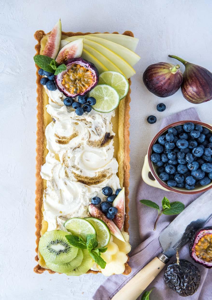 Summer Passionfruit Tart SERVES: 8-10 PREP: 20 MIN COOK: 55 MIN + CHILLING DIFFICULTY: EASY With tropical passionfruit flavour and silky smooth texture, this exquisite tart will win everyone over.
