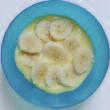 DESSERT Banana custard Suggested portion sizes Banana custard Water/diluted fruit juice 1-4 year olds As shown in the photo 100g 1-2 year olds 3-4 year olds 80g 110g These portion sizes are based on