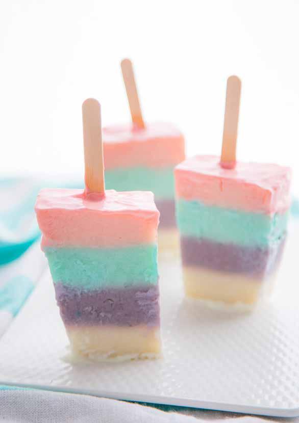 Cheeky Cheats Bubble Gum Ice Cream Bars SERVES: 12 PREP: 30 MIN + FREEZING DIFFICULTY: EASY Just as the name says, these cheeky ice cream bars are so easy to make, all you need is store-bought ice