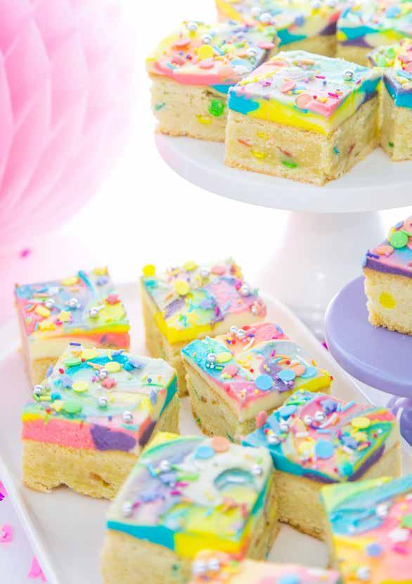 One bite of these colourful cookie bars will have you smiling from ear to ear.