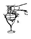 4.Hook the lever of the waiter's tool onto the rim of the bottle and hold it there with your index finger. Carefully extract the cork while holding the neck of the bottle.