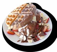 Housemade Waffles. Made fresh. Gluten Free - add 3 Tella Bella 18 Our signature Belgian waffles topped w.