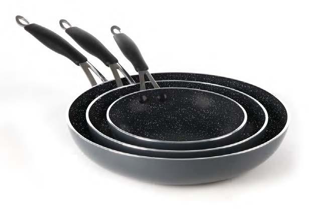 FRYING PANS ALUMINUM WITH SILICON HANDLE Aluminum with