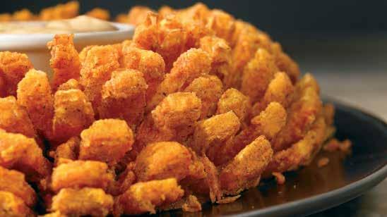 BLOOMIN ONION AUIE-TIZER BLOOMIN' ONION An Outback Original! Our special onion is hand-carved, cooked until golden and ready to dip into our spicy signature bloom sauce. 8.