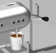 Milk based coffee recipes 7 8 9 Frothing milk preparation according to chosen product. By pulling up the lever, the used capsule is ejected.