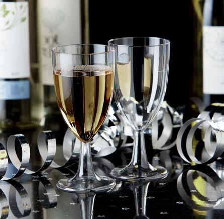 DISPLAST PLASTIC WINE GLASSES Strong, CE Marked, one-piece injection-moulded, rigid crystal styrene - recyclable.