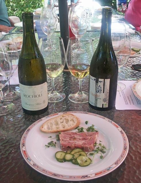 The next dish was a smoked ham hock terrine with vegetables and herbs, served with: 2014 Rochioli Sauvignon Blanc we never see Rochioli wines up here as they are a waiting list distribution and so I