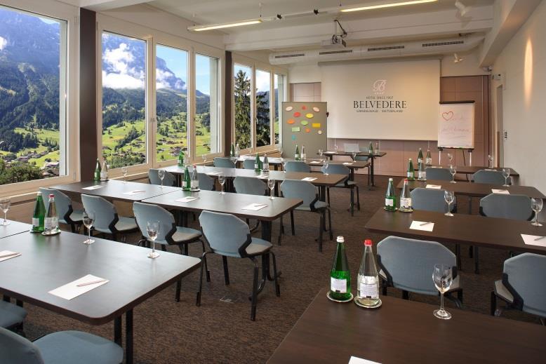 SEMINAR DAY PACKAGE Hotel bus shuttle service from the Grindelwald train station Free parking in front of the hotel Conference room (with lots of daylight) Basic technical equipment (Beamer, screen,