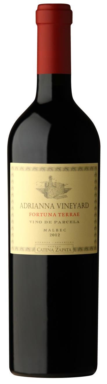 ADRIANNA VINEYARD FORTUNA TERRAE MALBEC: 5 HA part of lot 6. Availability 1.200 cases x 6 bottles 100% Malbec. 1.450 m.a.s.l. 24 months in barrel, oak treatment is decided according to the vintage characteristics.