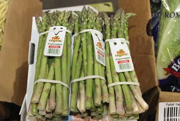 OG ASPARAGUS Organic Asparagus supplies continue to be good out of CA and the quality remains outstanding. CA product will fi nish up the beginning of June.