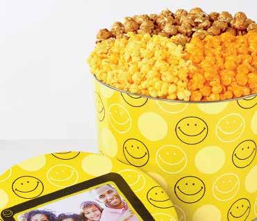 99 C SMILEY DOT TREAT BOX Unquestionably good cheer emanates from this round keepsake smiley face box.