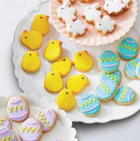 99 B EASTER DECORATED COOKIES A cute addition to dessert tables, platters or goodie bags. 36 delicious cookies are shaped like bunnies, chicks and eggs.