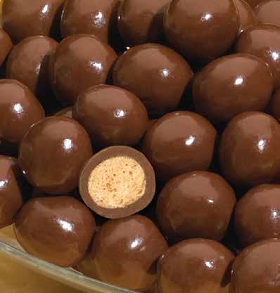 50 Bolas de malta de chocolate A light and crunchy malt center drenched in creamy milk chocolate is the