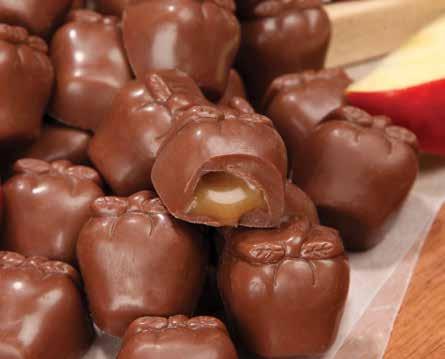 CHOCOLATE IS always A GOOD IDEA 5317 CARAMEL APPLES - $12.00 Chocolate de cajeta en forme de manzana Delicately crafted candy apples!
