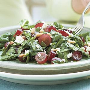 Spinach-Chopped Grape Salad 2 T pine nuts 1 (6-oz.
