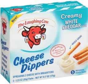 40 3.60 3.60 2.40 Laughing Cow Cheese Dippers - Cheddar White Creamy 6/6.