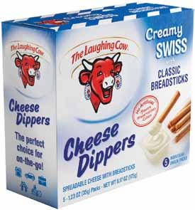 40 cs Laughing Cow Cheese Dippers - Swiss Creamy Original 5Ct 6/6.