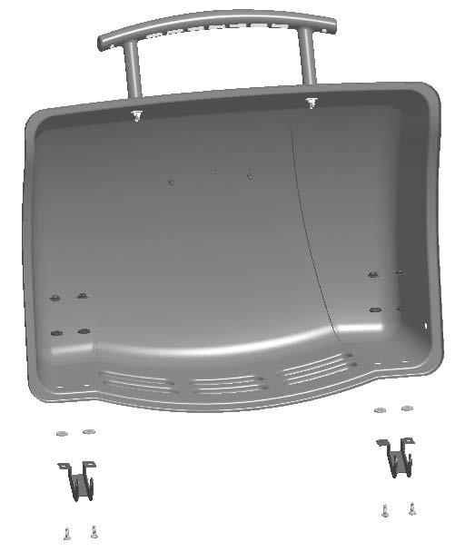Upper Hinges Attach handle to lid with 7x15 fiber washers and 1/4-20 wing nuts (A).