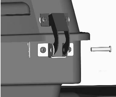 Secure using two hinge pins and hitch pins.