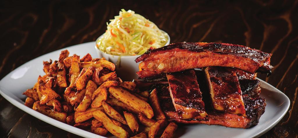 Absolute Musts RUBS SIGNATURES ALL MAIN DISHES ARE SERVED WITH A CHOICE OF TWO (2) SIDE ORDERS: FRENCH FRIES, COLESLAW OR SPICY FRIES. ST-LOUIS RIB COMBOS Match your favourite meats!