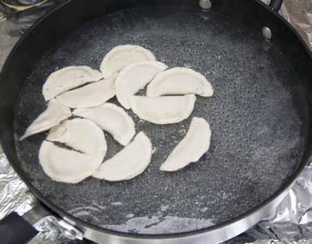 Sometimes I even dust the towels with a little flour. 14 They re not called pot stickers for nothing. They ll stick to the bottom of the pan.