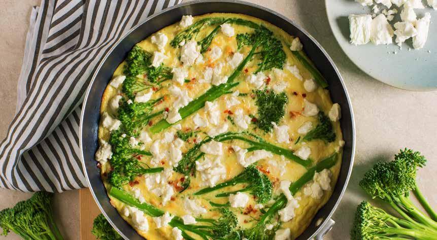 Add the Broccolini and garlic and cook over medium-high heat, stirring and tossing, until Broccolini turns bright green, about one minute. Reduce heat to medium and spread Broccolini in an even layer.