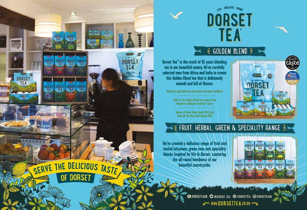 Dorset Tea Dorset Tea Dorset Tea: Golden Blend 64400 Catering Bags 1 x 1100 13.99 56554 Envelopes 1 x 250 9.99 69620 String & Tag 1 x 100 3.69 42033 Retail 40's 12 x 40 10.