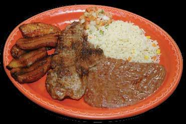 95 Steak marinated in our special sauce and spices, served with rice, pico de gallo, and beans. T-Bone Steak $ 17.95 A generous portion of marinated, grilled T-bone steak, served with rice and salad.