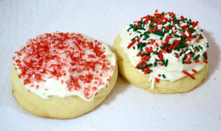 Imitation Grocery Store Frosted Sugar Cookies For the cookies: 4½ cups all-purpose flour 4½ tsp. baking powder ¾ tsp.