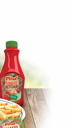 kecap blagi ljuti pizza Vital tomato kečap je delimično koncentrovani sok paradajza sa dodatkom sirćeta, šećera, soli i raznih začina.