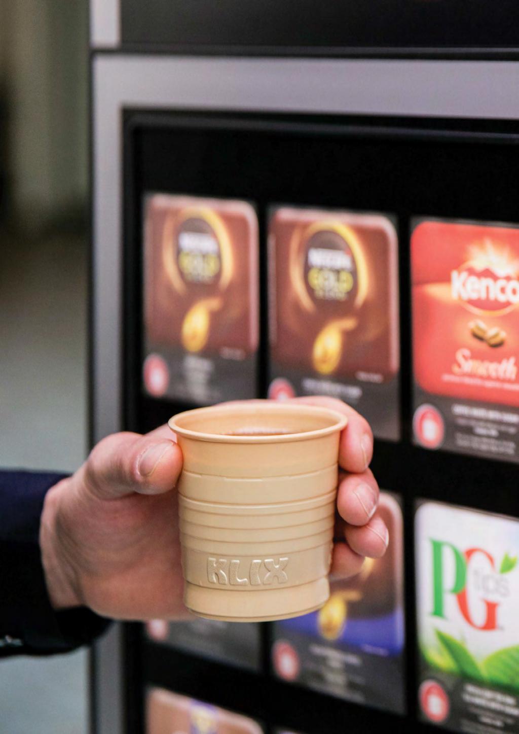 AN IN-CUP VENDING SYSTEM that KEEPS YOUR WORKDAY MOVING Your business moves fast. So we created an in-cup vending solution to keep pace.