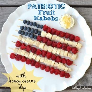 cut into chunks ½ cup heavy cream 1 tablespoon honey ½ teaspoon pure vanilla extract 1. Assemble the kabobs by dicing the fruit into bite sized chunks and threading them onto the sticks. 2.