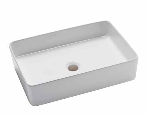 Fireclay construction RECTANGLE THIN WALL VESSEL SINKS MIRV300WH