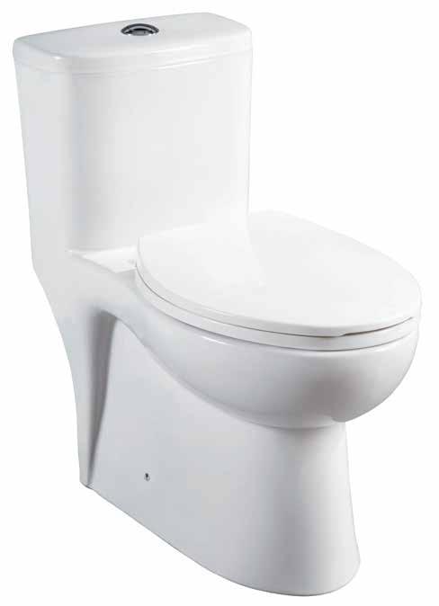 MIRABELLE DESIGNER BATH FIXTURES COLLECTIONS: ALLEDONIA ONE-PIECE TOILETS MIRAL241WH (White) Bowl Height: 16" Includes slow-close seat