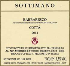 Acidic tannins. Barbaresco Docg Rabajà 2014 BRUNO ROCCA Aged in barriques and in large barrels. Aromas of fresh, red fruit, almond, and dried flowers.