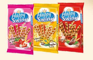 24 Happy Swing 16 x 150g (150 crt/pal) Wafer rolls with cream filling: