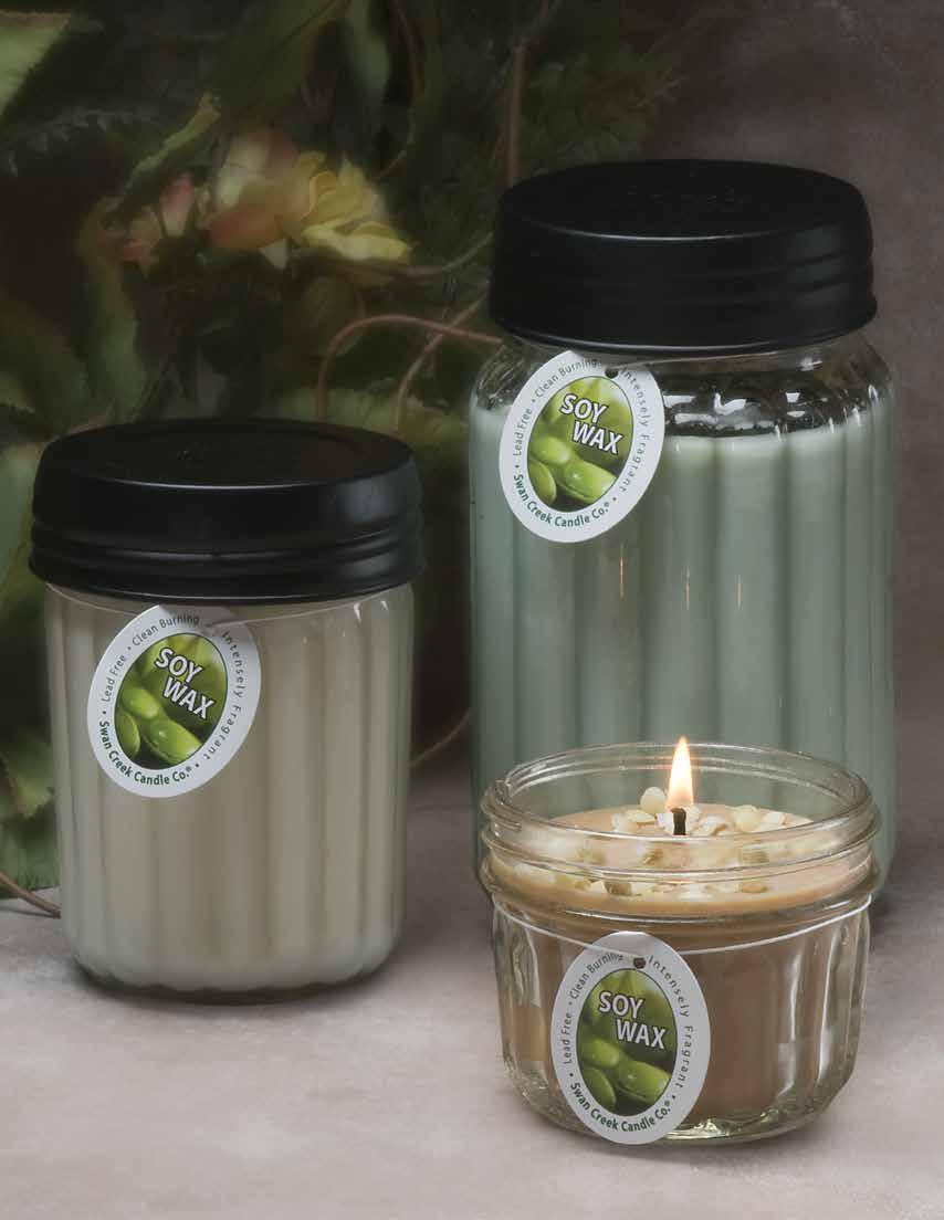 Homespun Jar Collection 58 Fragrances Homespun Jar Program Benefits: 58 Fragrance Choices Exclusive Swan Creek Candle Jar Design Decorative Metal Lid Exclusive Dealership Rights* Priority Shipping