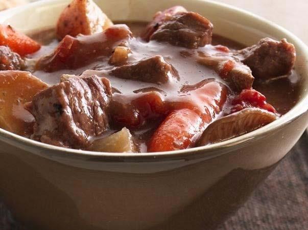 SLOW COOKER MEALS WINNER Slow-Cooker Beef Stew with Shiitake Mushrooms PREP TIME: 0 minutes TOTAL TIME: 8 hours 0 minutes MAKES: 8 servings new potatoes, cut into fourths ( / pounds) medium onion,