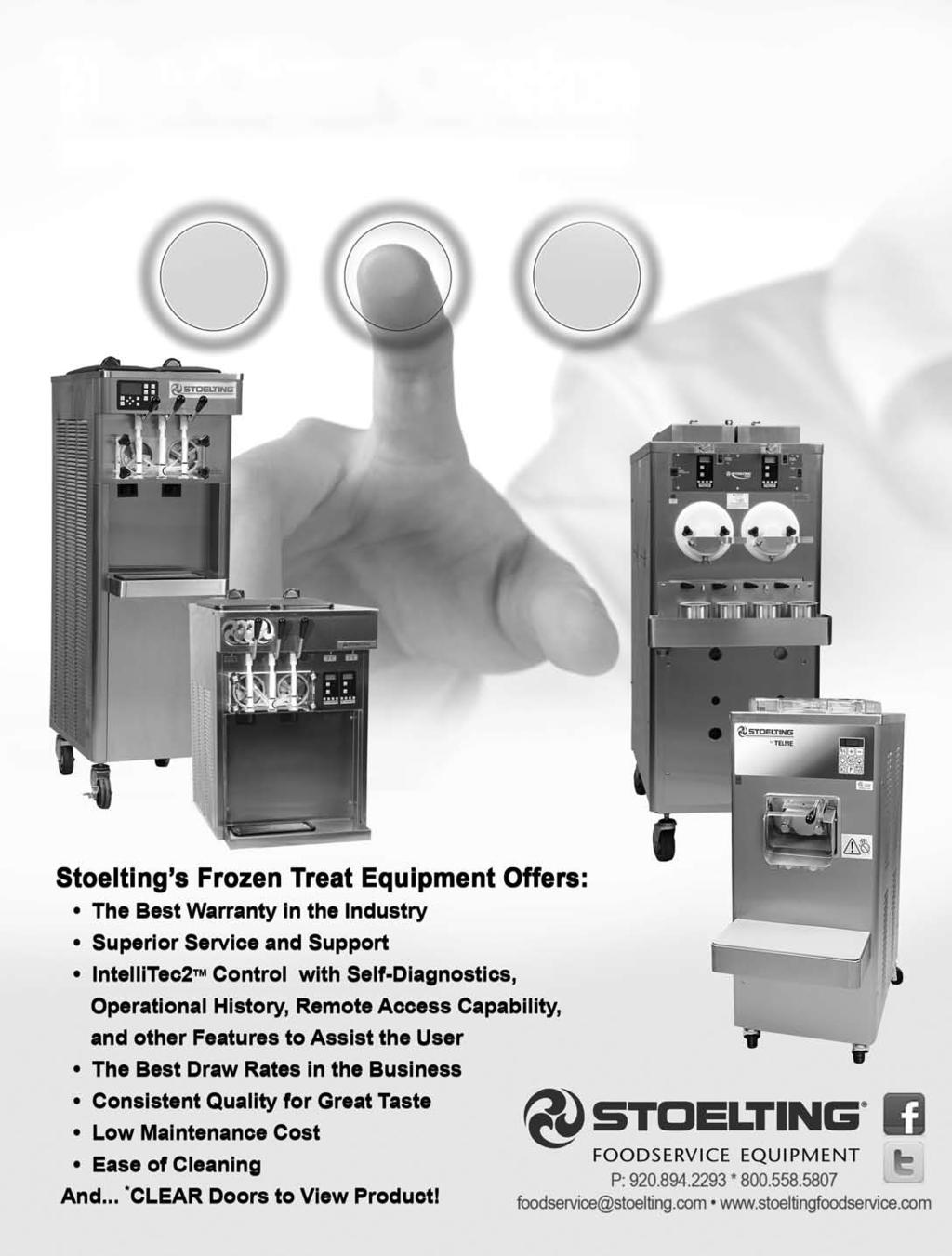 The Clear Choice for Frozen Treat Equipment P: 920.894.2293 * 800.
