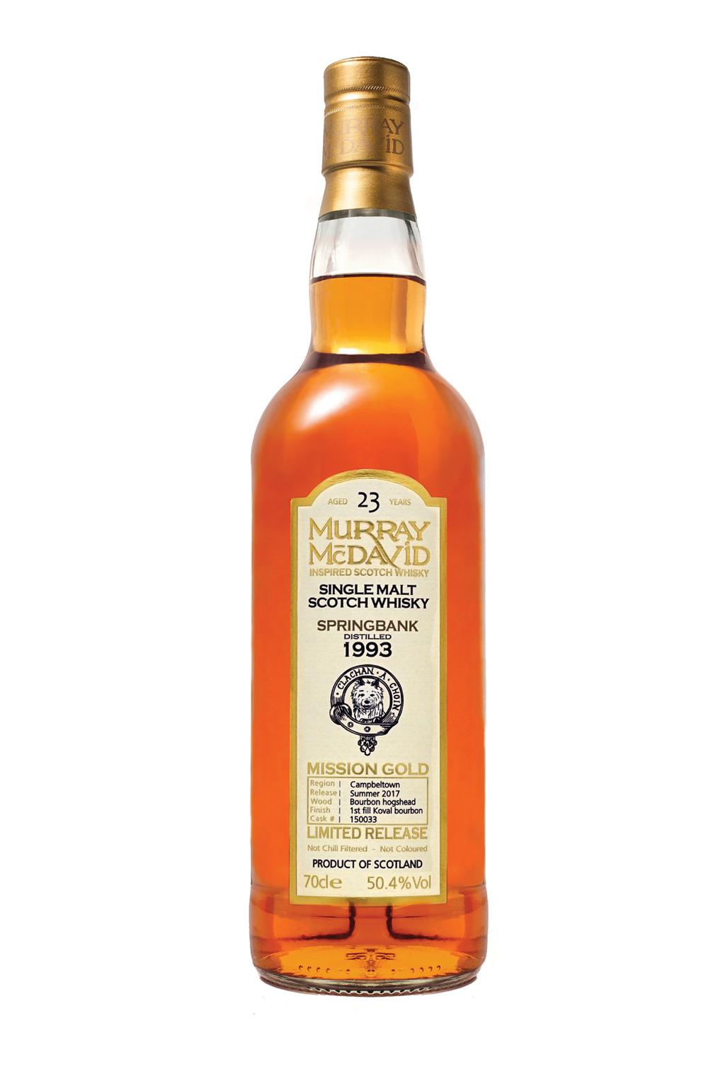 THE ART OF MATURATION MISSION GOLD SINGLE MALT SCOTCH WHISKY Our prestige collection of vintage, rare and exceptional single malts 23 MISSION GOLD SPRINGBANK 1993 SPRINGBANK This is a classic example