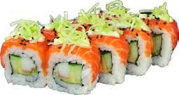 95 HAWAIIAN MAKI Sushi roll, nori, deep fried breaded prawn, cream cheese, avocado, cucumber,